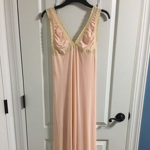 vintage pink cream lace slip nightgown 90s grunge